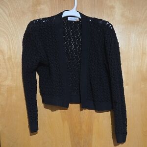 Calvin Klein Black Cardigan Sweater with Open Front Design